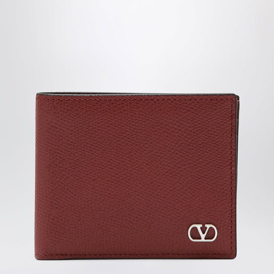 Dark Red Vlogo Signature Bi-Fold Wallet