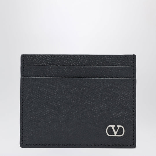 V Logo Signature Card Holder In Black