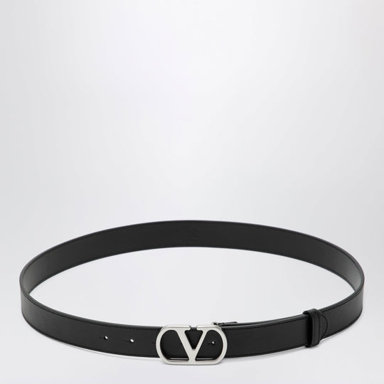 Black V Logo Signature Belt