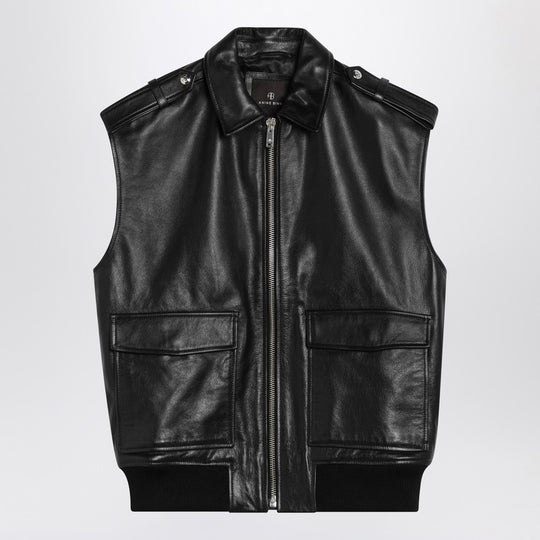 Sonnie Black Leather Gilet
