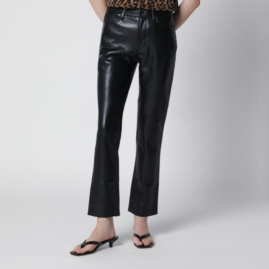Black Bruno Trousers In Regenerated Leather