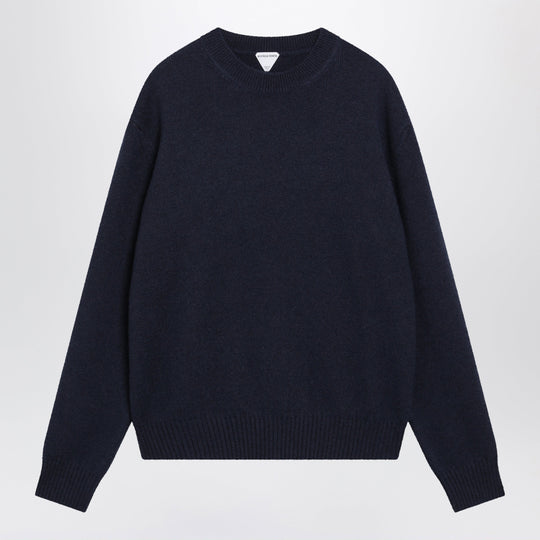 Midnight Blue Sweater With Intrecciato Elbow Patches