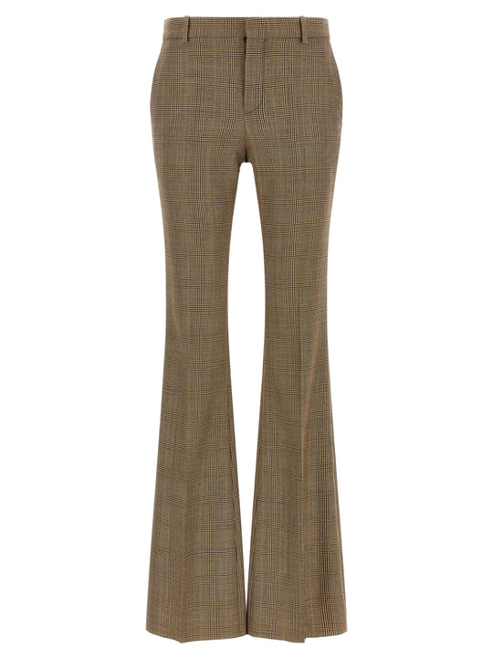 Prince Of Wales Houndstooth Trousers Pants Brown