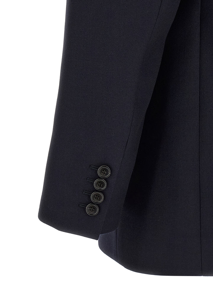 Saint Laurent Felted Wool Gabardine  Jacket Blazer - Blue | 32abd1628285b40ee148cf5f7d97a5c1428867cf