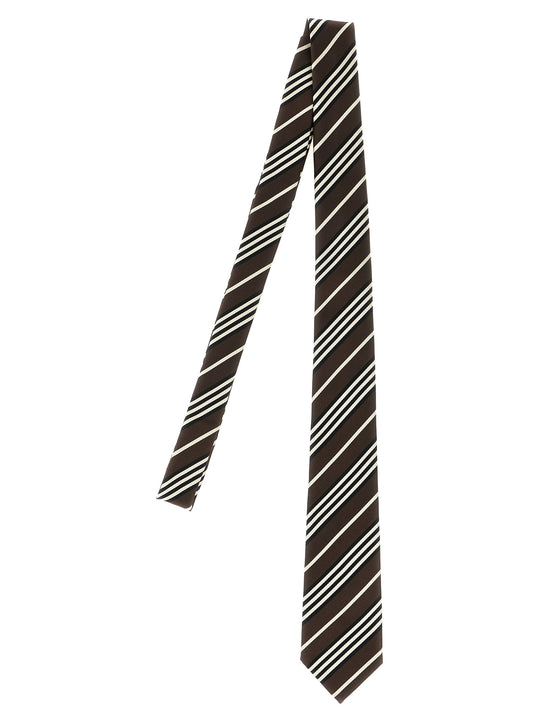 Diagonal Striped Tie Ties And Papillon Brown