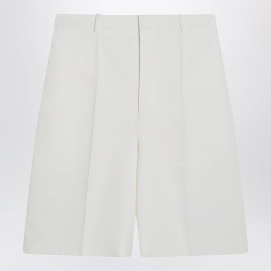 White Silk-Blend Bermuda Shorts By Bottega Veneta