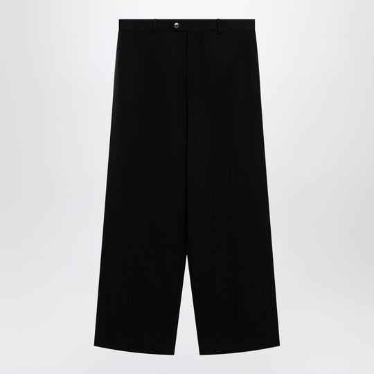 Wide-Leg Tailored Trousers In Black Twill