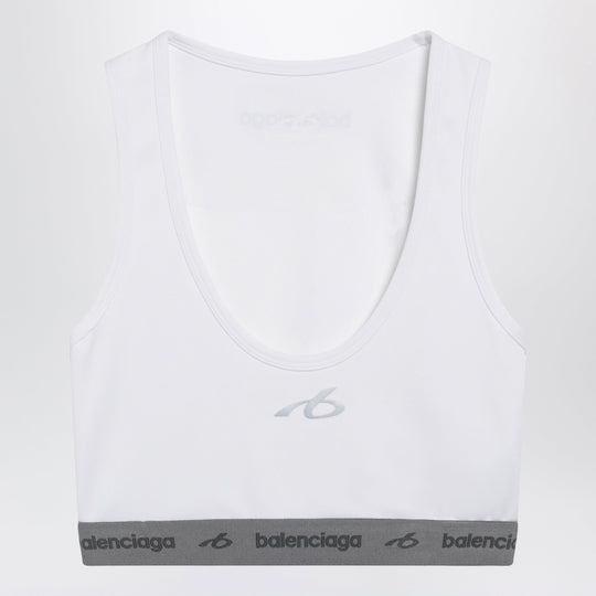 White Techwear Bra Top In Technical Fabric
