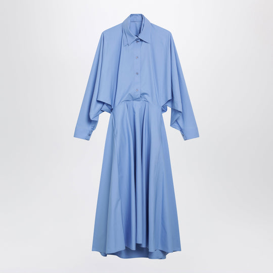 Light Blue Cotton Poplin Shirt Dress