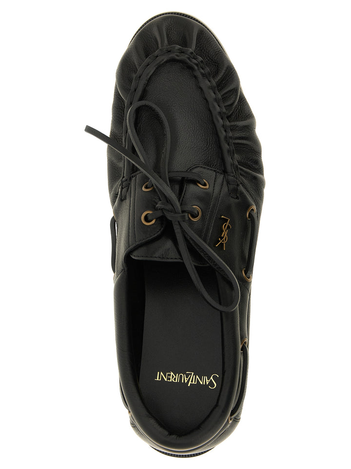 Saint Laurent Le Loafer Bateau Loafers - Black | b93df2951a9aa3de0d861ce369be8769134475f6