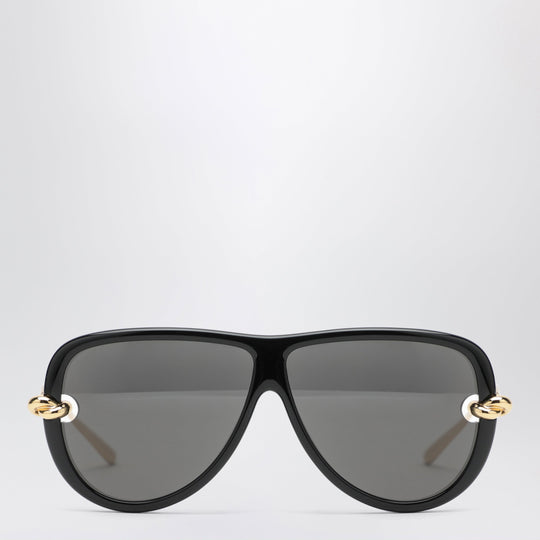 Knot Aviator Sunglasses In Black/Gold