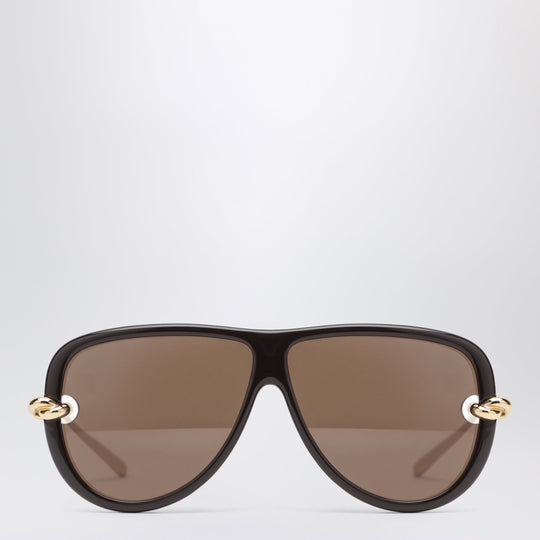 Knot Aviator Sunglasses In Brown/Gold