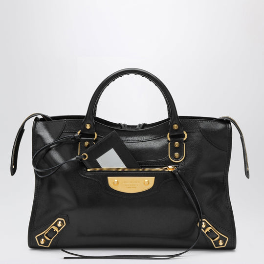 Le City Uptown Medium Bag In Black Goatskin