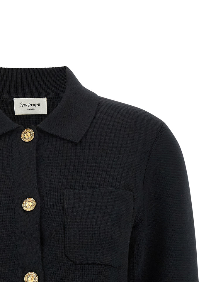 Saint Laurent Cassandre Sweaters and Cardigans - Black | bae79063364162d9e6ba59d6d85c860bac6ea1c3