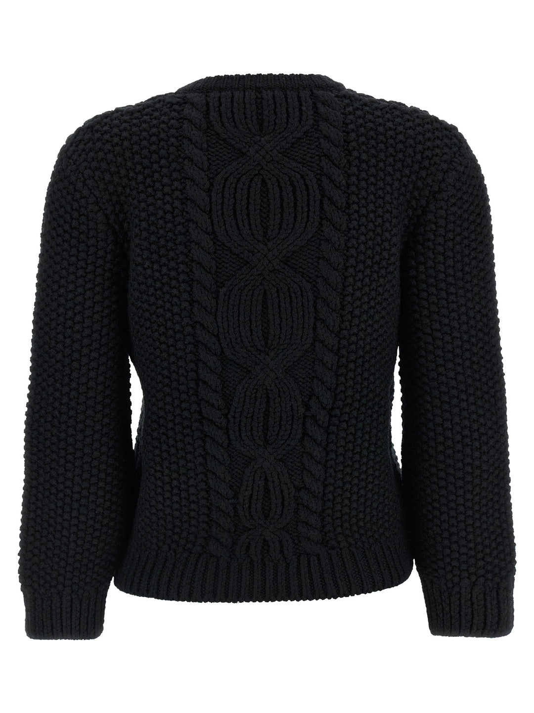 Saint Laurent Wool Sweater With Processing Sweaters and Cardigans - Black | eeb96a336edd92071e1bc5f8b01941808d967d20