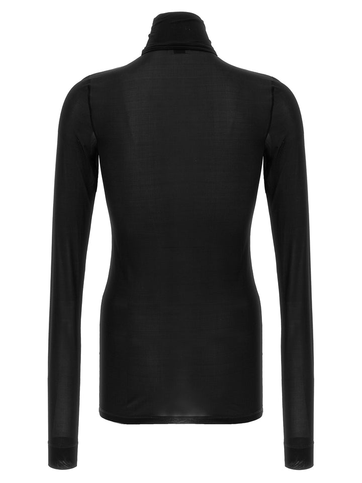 Saint Laurent Semi-Transparent Turtleneck Sweater T-shirt - Black | cde22278aa3e477dc4a58f448675ff33f858997c