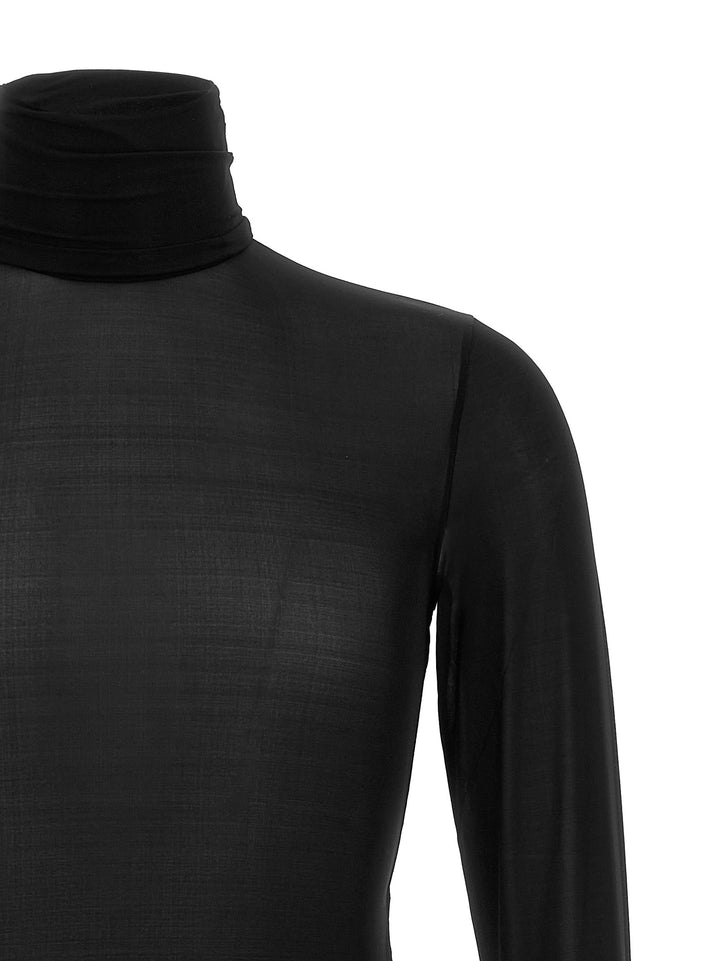 Saint Laurent Semi-Transparent Turtleneck Sweater T-shirt - Black | e293103db830f65f37860cb7b805a507cec8f94a