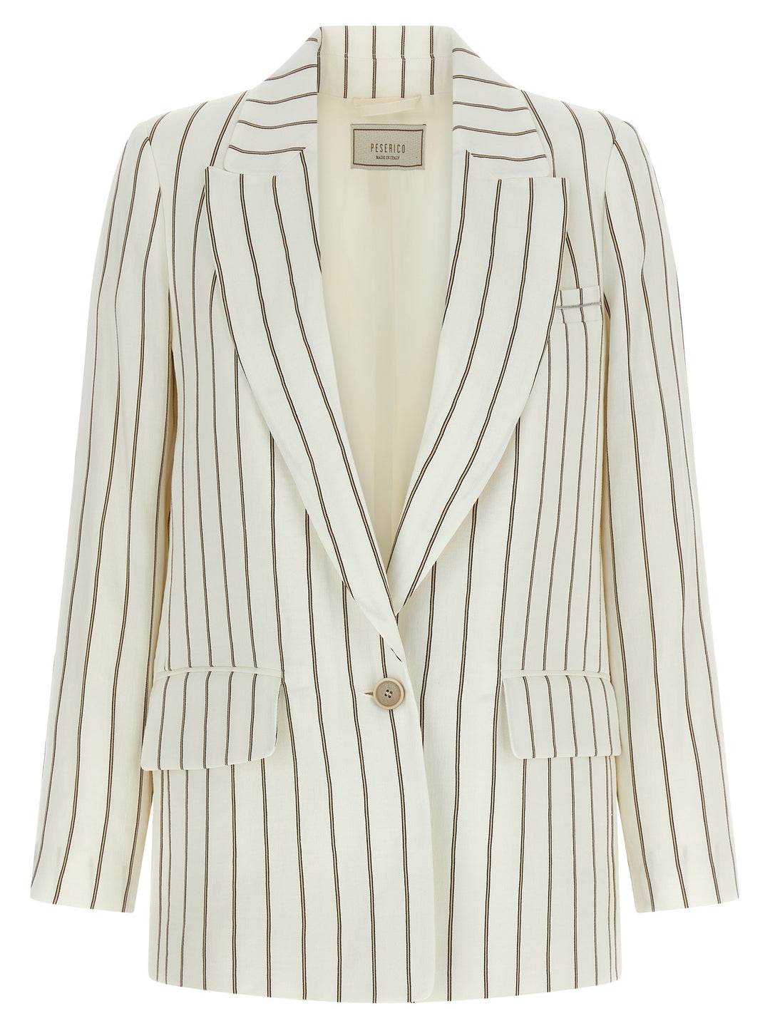 Peserico Pinstripe Twill Blazer BlazerS - White | a7a745e450d253a9f7c5fc20222b8f8344ab952c