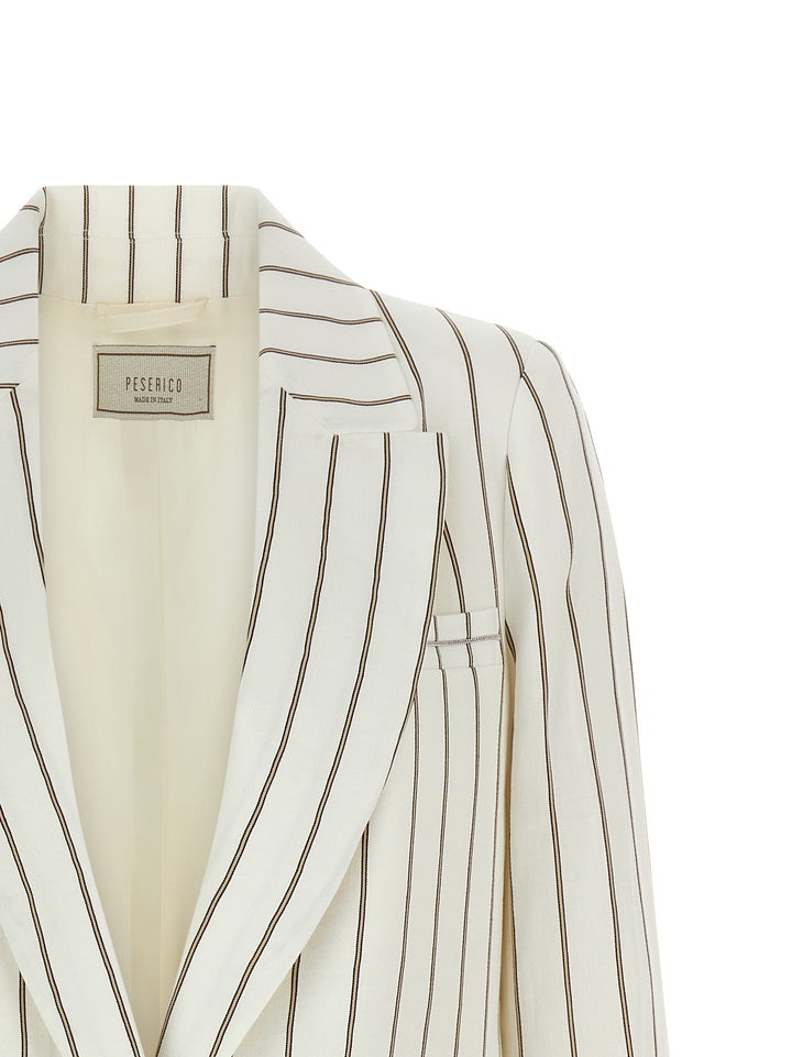 Peserico Pinstripe Twill Blazer BlazerS - White | 631adab85d0110914b372722ffedeac715018715