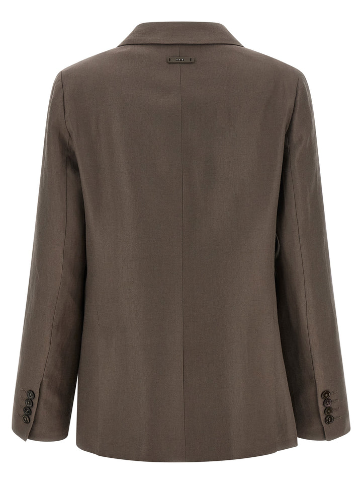 Peserico Satin Linen Blazer BlazerS - Brown | 3b9d5605219857d3e2c73e17a03a5758072e623e