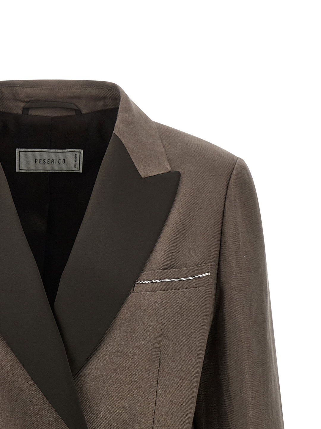 Peserico Satin Linen Blazer BlazerS - Brown | b7c07c3e7d455607e8a29b360a0b5bf4f209c191