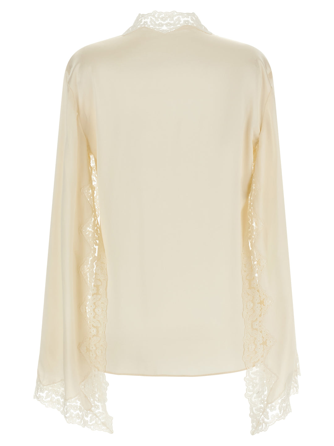 Alberta Ferretti Satin And Lace Shirt Shirt and Blouse - Beige | c753601ddb297c51ea1bd0e2b54c0641c866847b