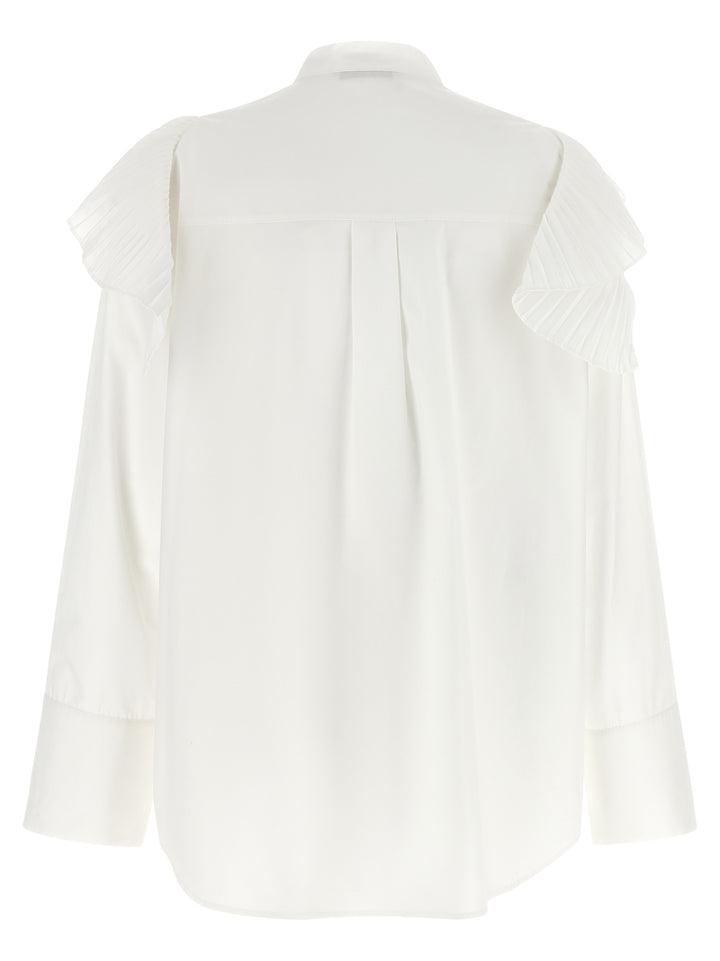 Alberta Ferretti Pleated Ruffle Shirt Shirt and Blouse - White | 054791b0d80733f4b514b4832ef4a9bc886a3348