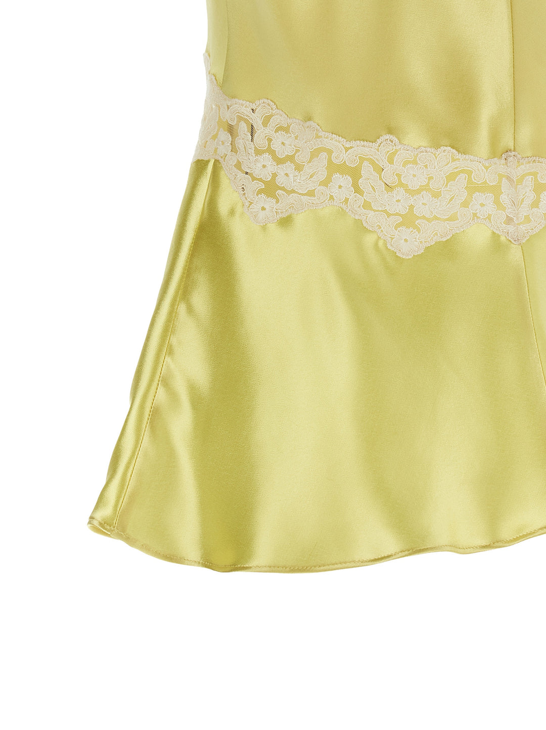 Alberta Ferretti Satin And Lace Top Tops - Yellow | b7e2f912747f14d62c22fd3b607f3bae17b9e5e5