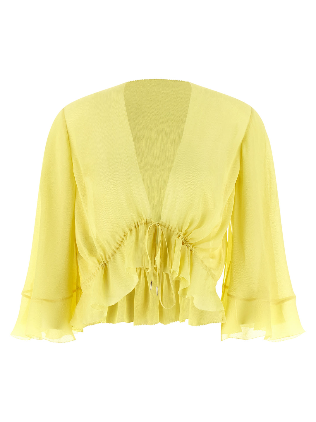 Alberta Ferretti Drawstring Shirt Shirt and Blouse - Yellow | 97b89d7aeead2c55055a7cfb18bd5fa0456af299