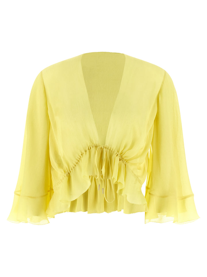 Alberta Ferretti Drawstring Shirt Shirt and Blouse - Yellow | 97b89d7aeead2c55055a7cfb18bd5fa0456af299