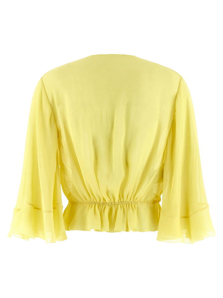 Alberta Ferretti Drawstring Shirt Shirt and Blouse - Yellow | 74ec59f9c779eead3fce755380bd8db5a9abb2f5