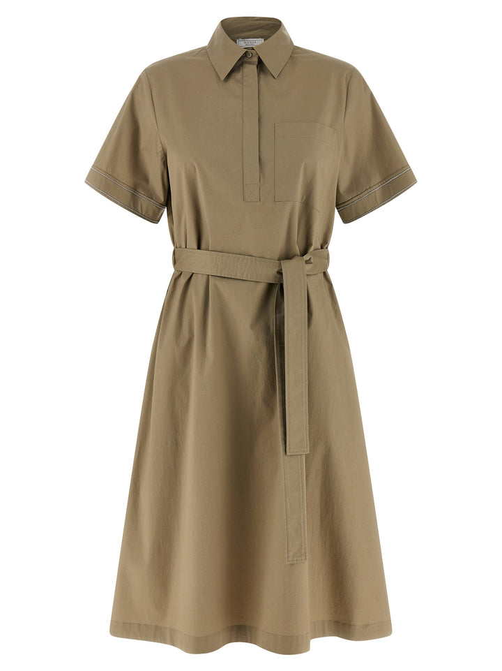 Peserico Chemisier Dress Dresses - Green | 3ad69afad4e2ae03755122f7368294c7ebff888f