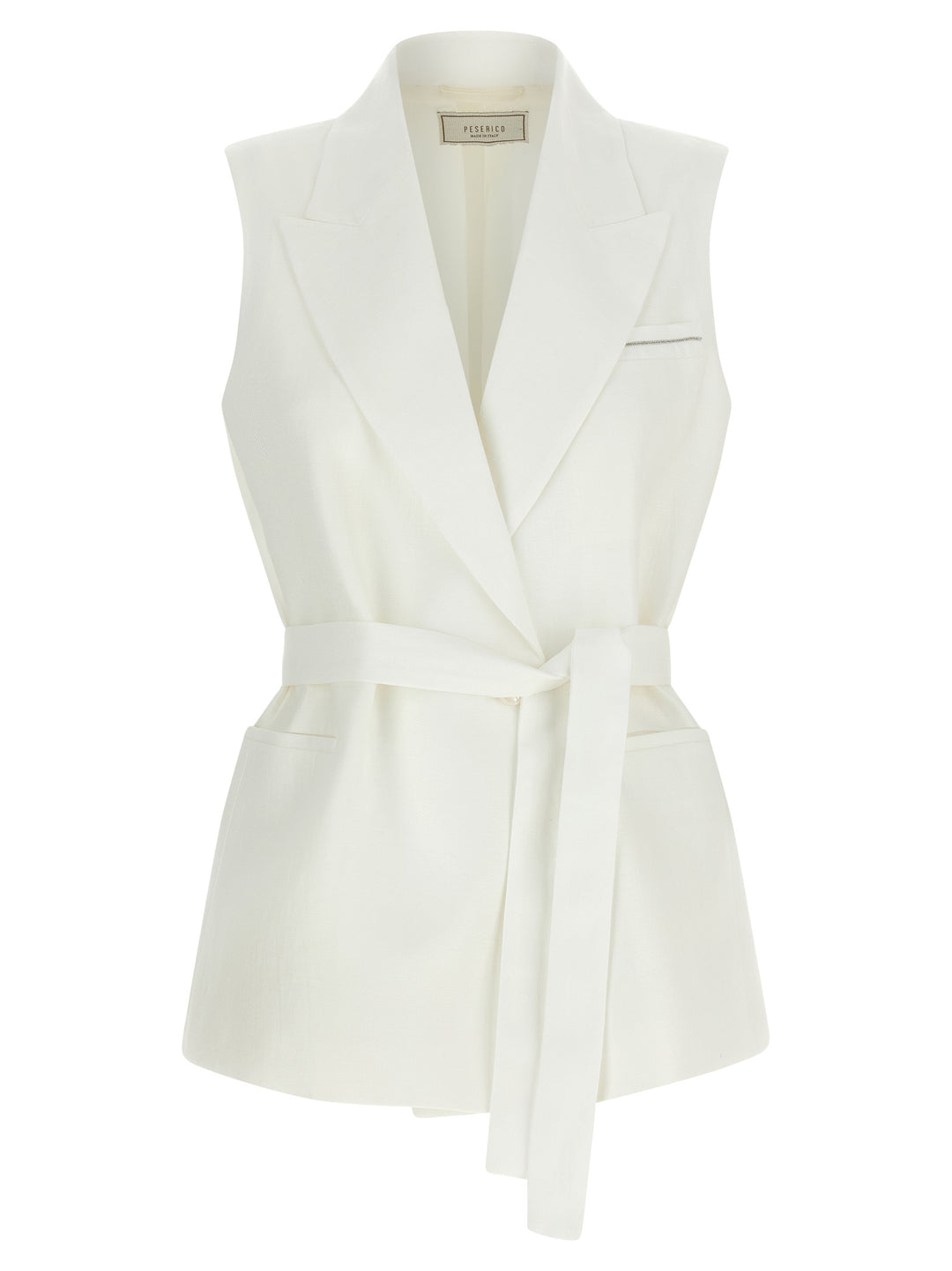 Peserico Linen Vest Gilet - White | faa97c3dda9ba17ab7521758ce94a46cfd6a7190