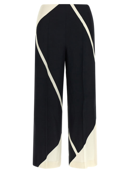 Cropped Pants White/Black