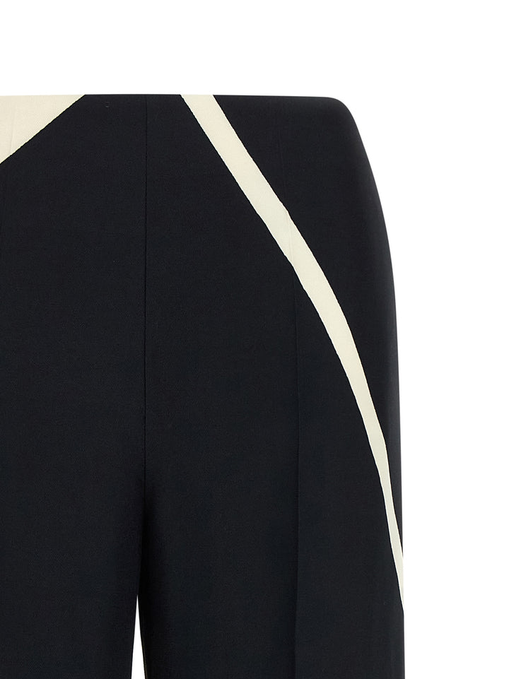 Alberta Ferretti Cropped Pants - White/Black | 280f5a3c1ba8af9b906fe2a0613d1bed0519b908