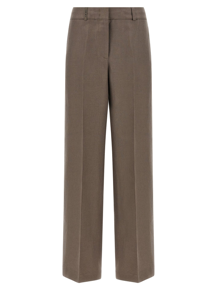 Peserico Linen Trousers Pants - Brown | ba074e2be13c425574da6d23ff55885d803059bd