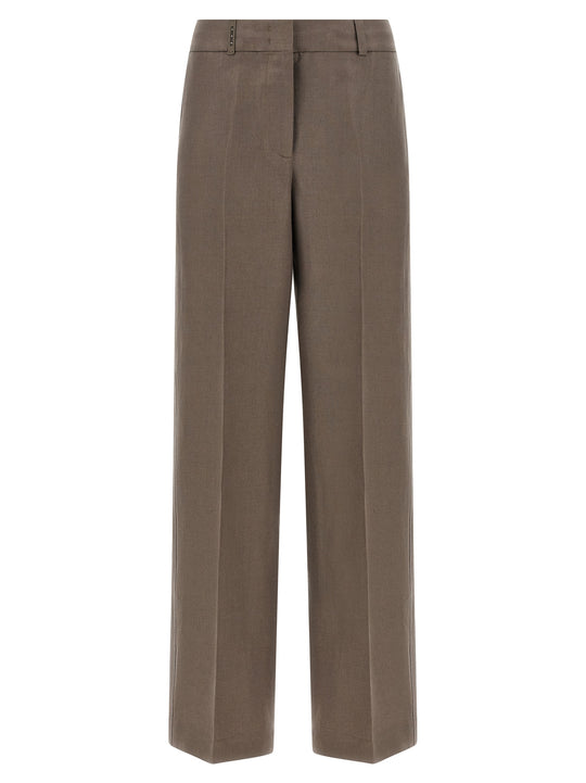 Linen Trousers Pants Brown