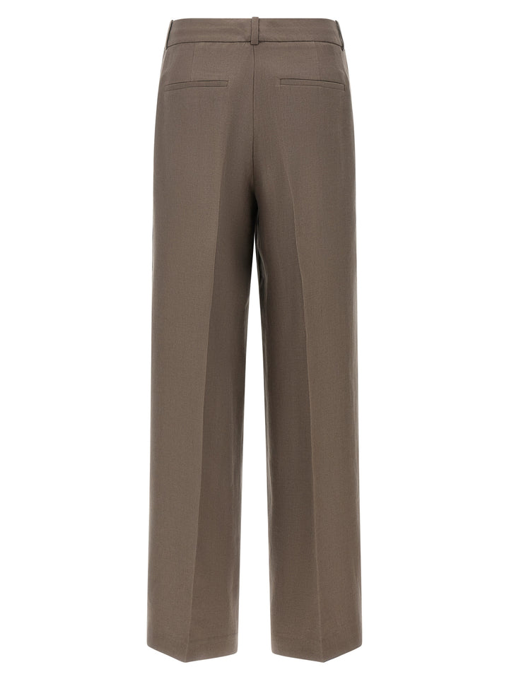 Peserico Linen Trousers Pants - Brown | 1257cbbfb39f7216e5791272faf7ba61e23df62f