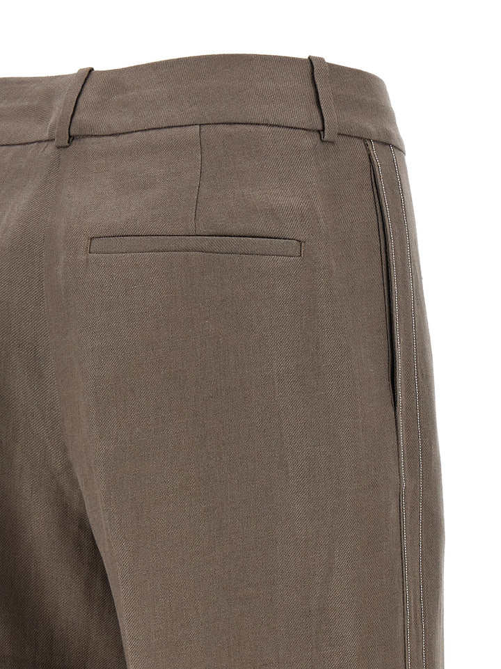 Peserico Linen Trousers Pants - Brown | 0d5e7b062bfbdf1d9b507d5135bb18741247daa3