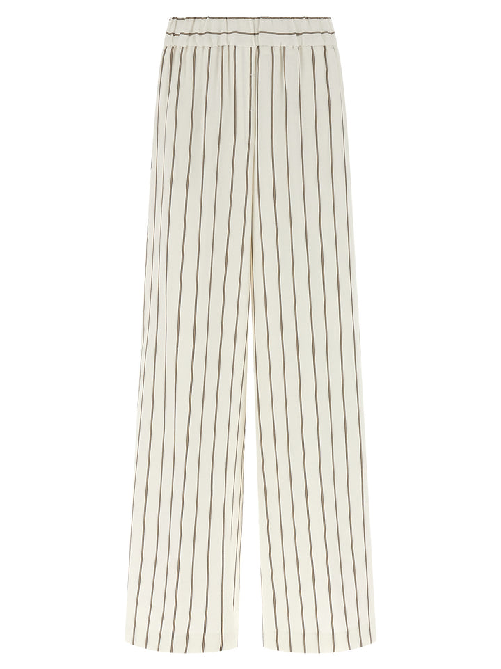 Peserico Pinstriped Twill Pants - White | 593c2eeb81ba341cfcb30ea24c24cbb40de28be7