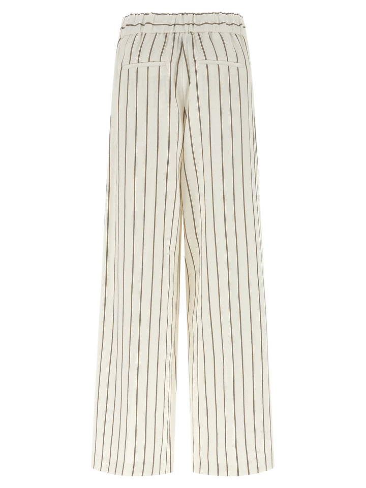 Peserico Pinstriped Twill Pants - White | 7b468db789939a70fd3e2f8214540b80af2de4ef