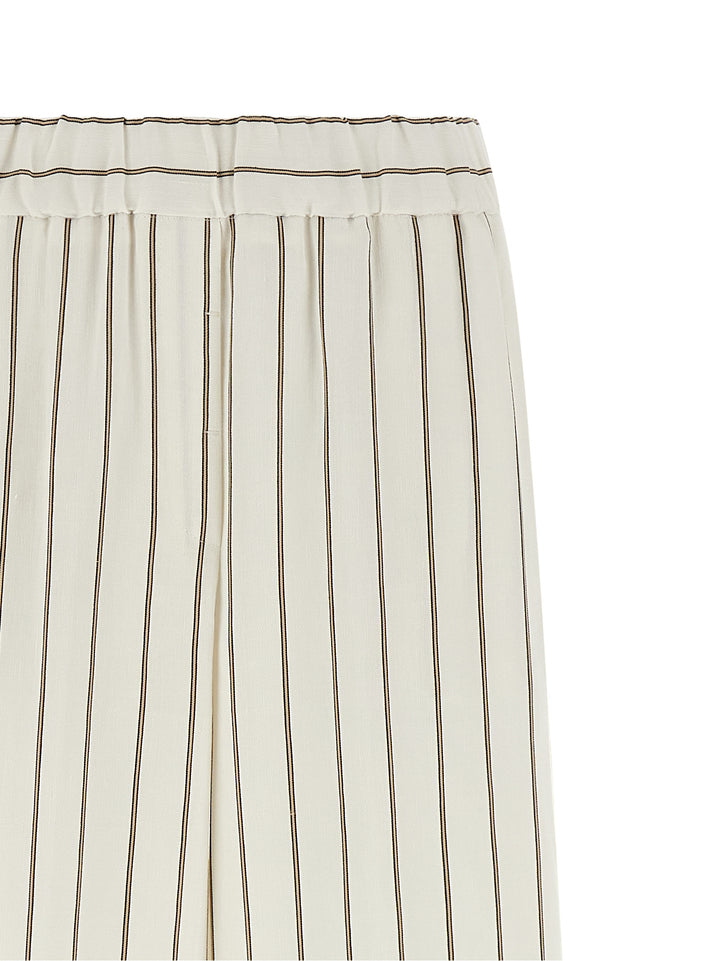 Peserico Pinstriped Twill Pants - White | 7e25e133c2ddc93143bffa8c70b6a42831e58564