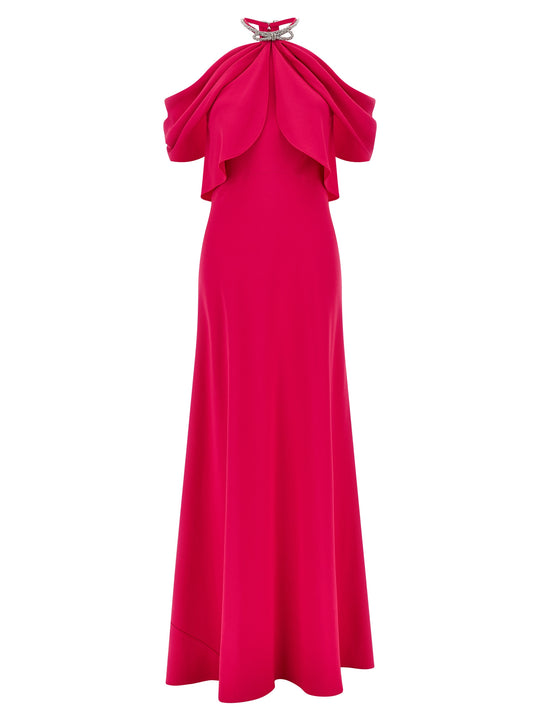 Rhinestone Bow Dress Dresses Fuchsia