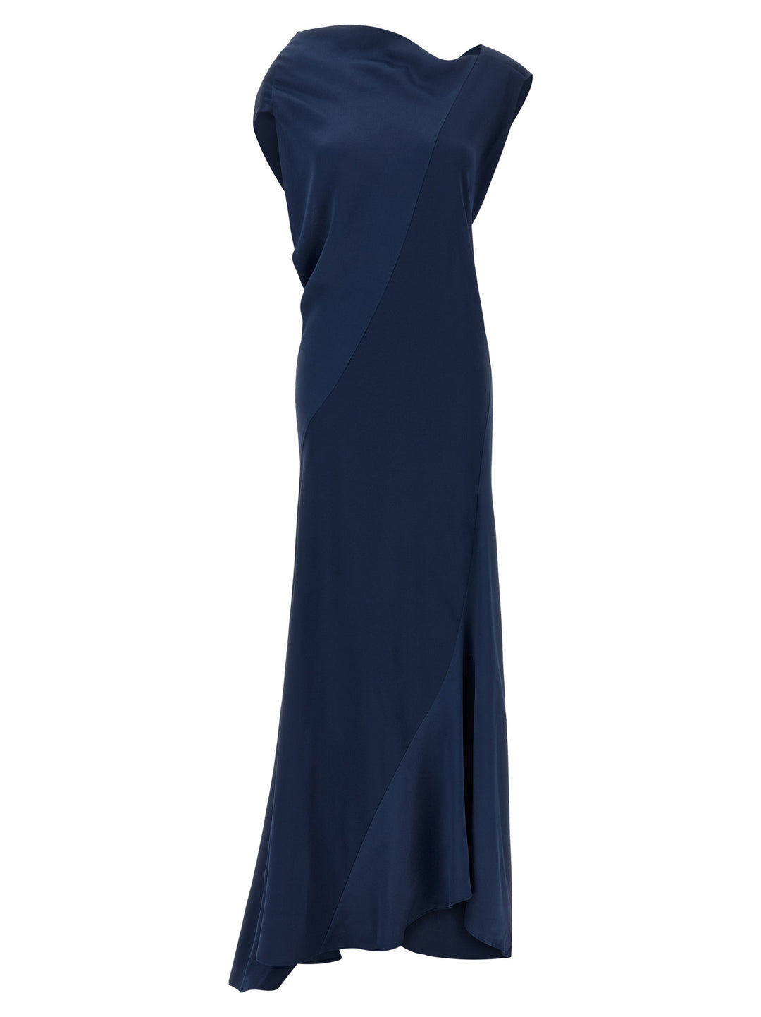 Alberta Ferretti Draped Asymmetrical Dress Dresses - Blue | 76cf59d217453b4719f79a04a085719819cf84ee