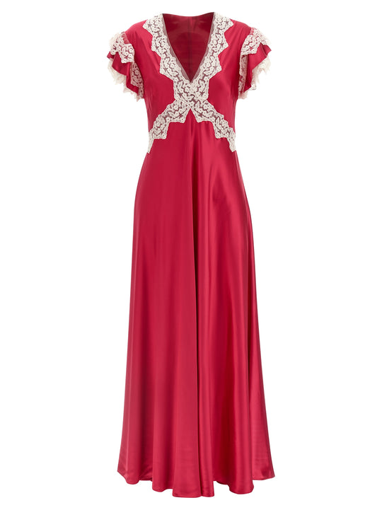 Satin And Lace Dress Dresses Fuchsia