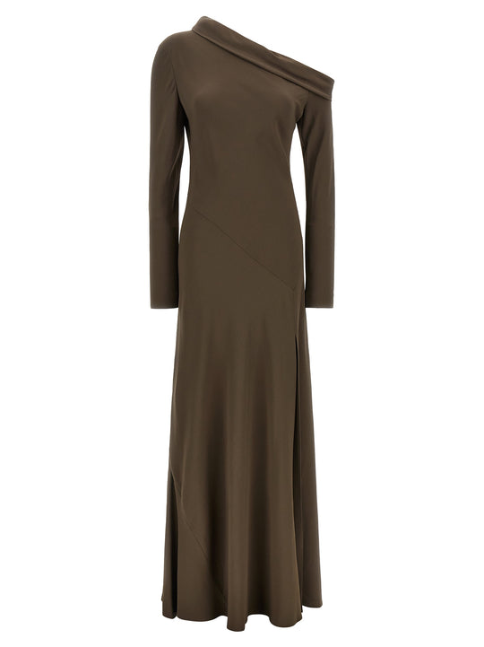 Bare Shoulder Dress Dresses Brown