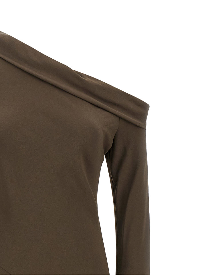 Alberta Ferretti Bare Shoulder Dress Dresses - Brown | 978400f44f7692440d3c23ea4a15e7638c0b4616