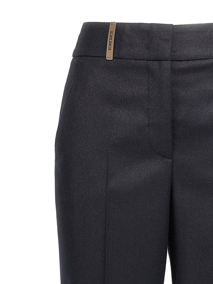 Peserico Lurex Flannel Pants - Blue | 2c57b778081943795c01c9f6e997c7e2426dbf02