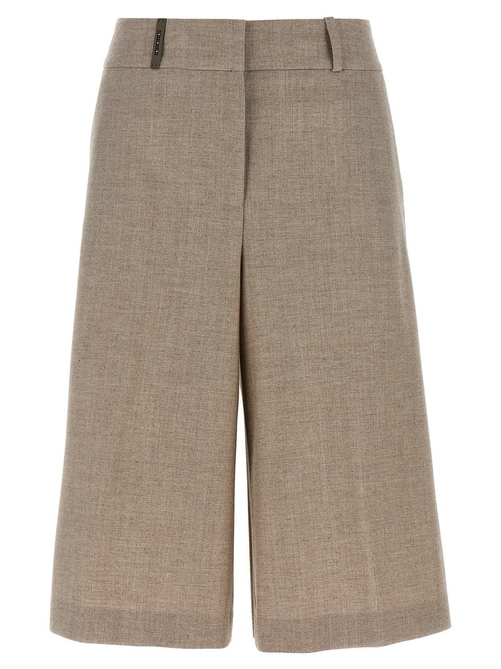 Peserico Micro Houndstooth Long Bermuda Shorts Bermuda and Short - Beige | 75c06c11dcda91939c4bd16d3df9cda63db79772