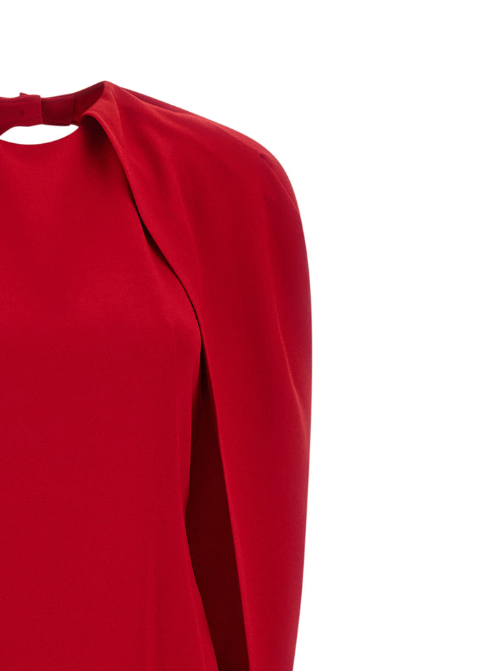 Alberta Ferretti Cape Dress Dresses - Red | 3d750c4e5939072925d691ca10fc2b4edf264ec0